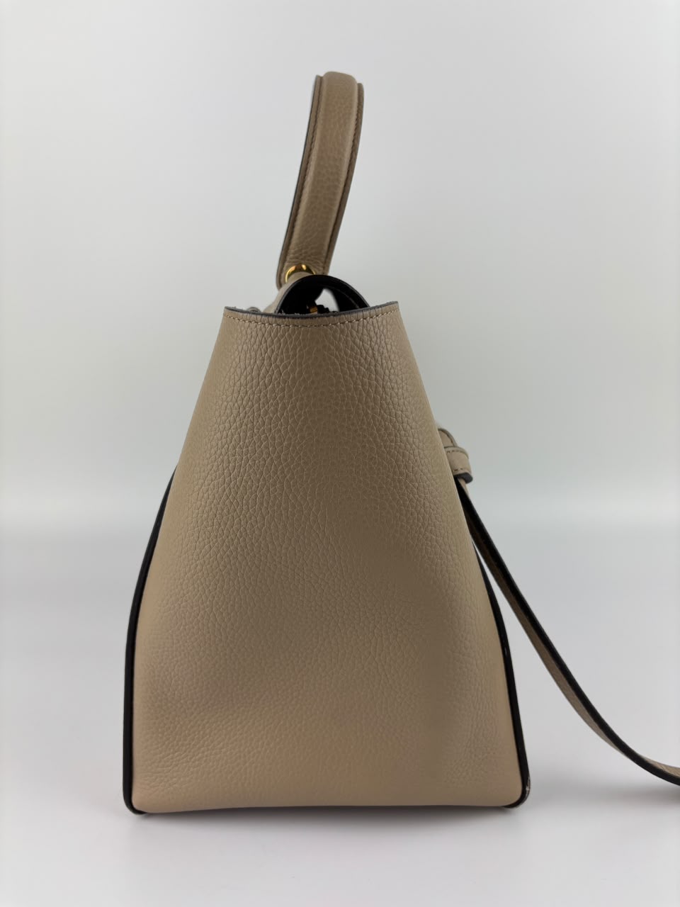 Mini Belt Bag in Light Taupe Grained Calfskin Leather