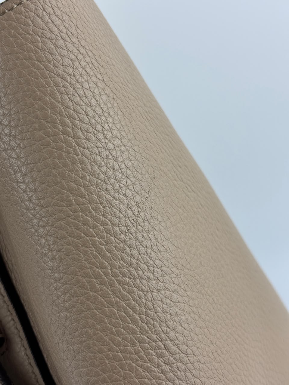 Mini Belt Bag in Light Taupe Grained Calfskin Leather