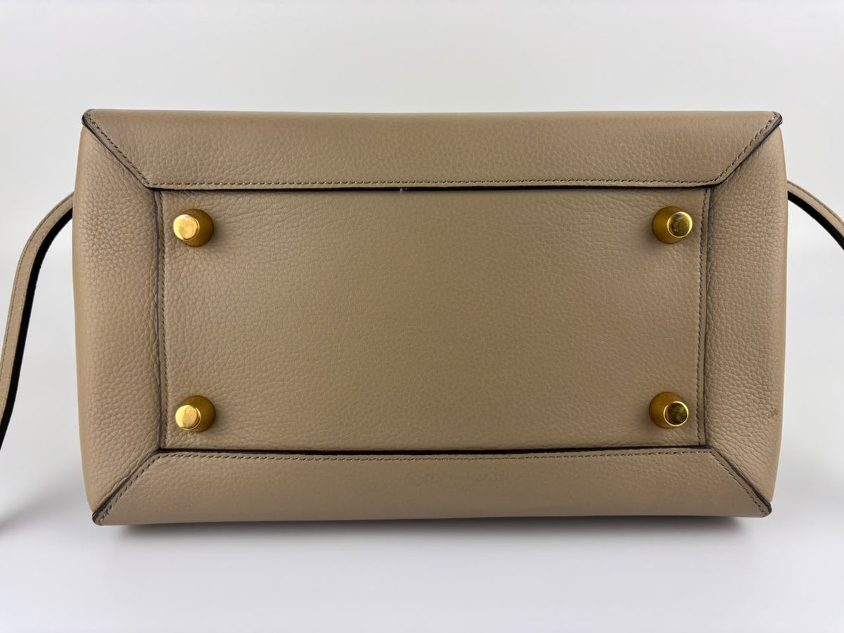 Mini Belt Bag in Light Taupe Grained Calfskin Leather
