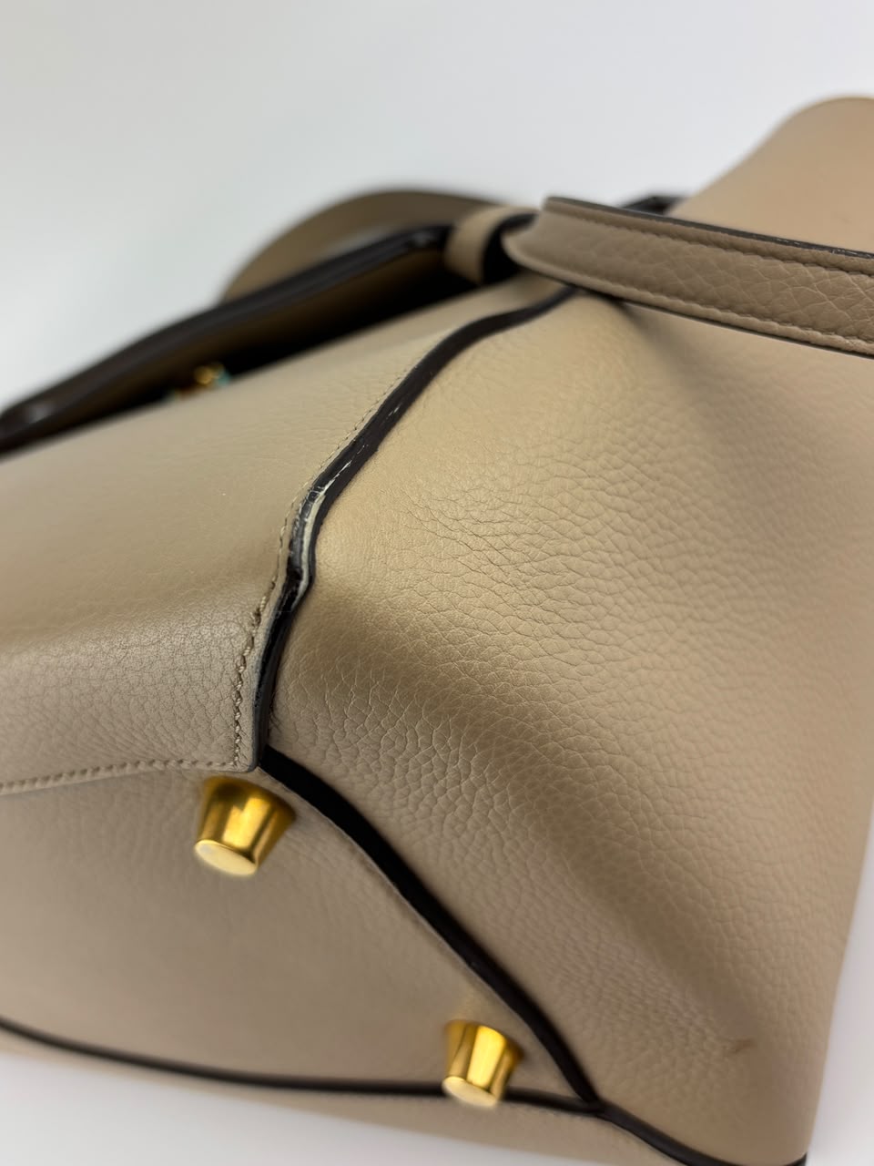 Mini Belt Bag in Light Taupe Grained Calfskin Leather