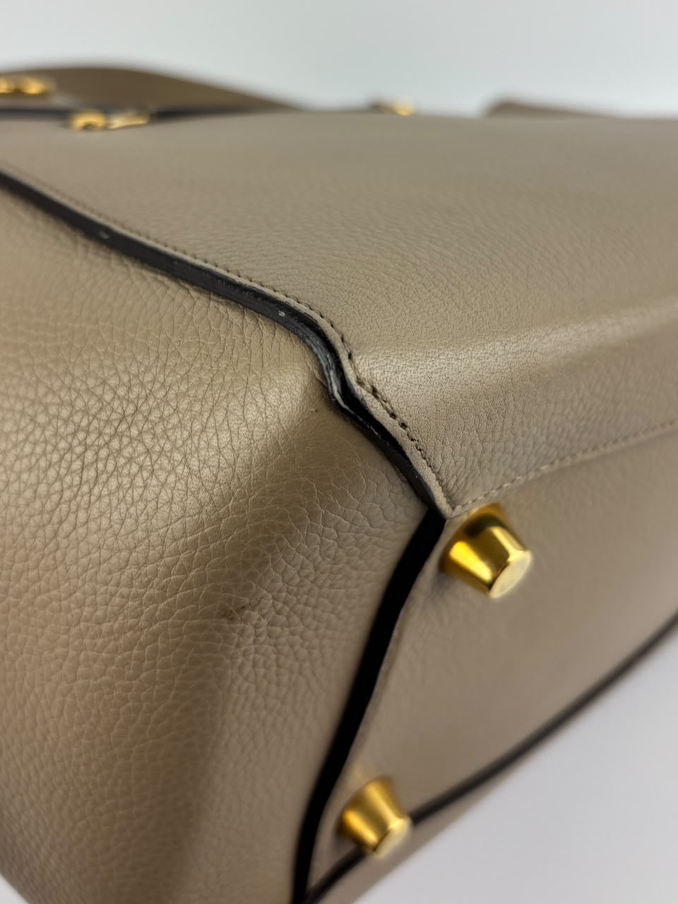 Mini Belt Bag in Light Taupe Grained Calfskin Leather