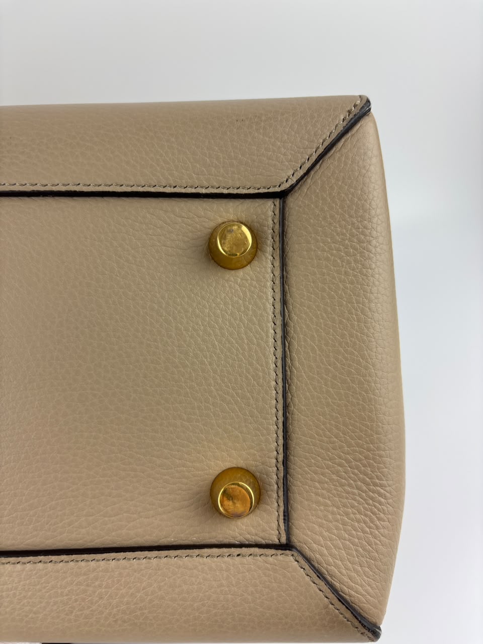 Mini Belt Bag in Light Taupe Grained Calfskin Leather