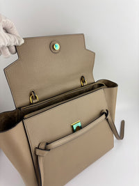 Mini Belt Bag in Light Taupe Grained Calfskin Leather