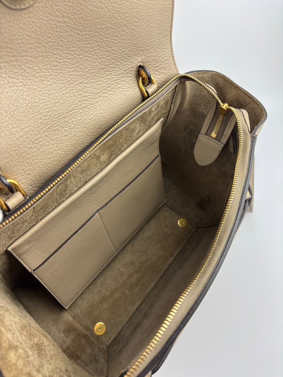 Mini Belt Bag in Light Taupe Grained Calfskin Leather