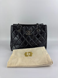 Tote Bag Black Aged Calfskin Leather RHW