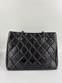 Tote Bag Black Aged Calfskin Leather RHW