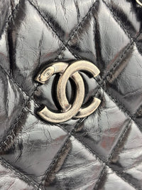 Tote Bag Black Aged Calfskin Leather RHW