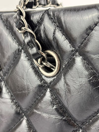 Tote Bag Black Aged Calfskin Leather RHW