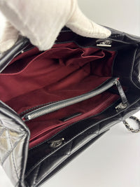 Tote Bag Black Aged Calfskin Leather RHW