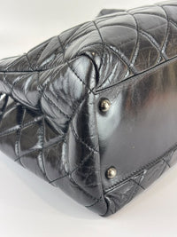 Tote Bag Black Aged Calfskin Leather RHW