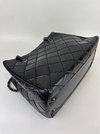 Tote Bag Black Aged Calfskin Leather RHW