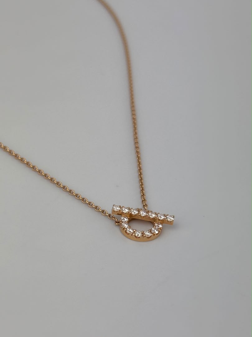 Finesse Pendant Necklace Rose Gold with Diamonds