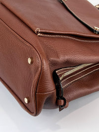 Vintage Brown Pigskin Leather 2-Way Tote