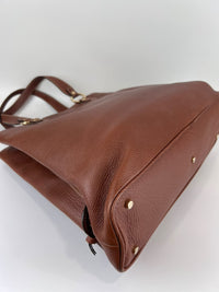 Vintage Brown Pigskin Leather 2-Way Tote