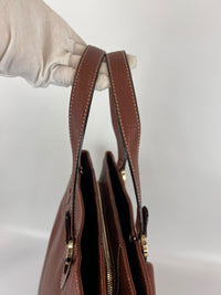 Vintage Brown Pigskin Leather 2-Way Tote