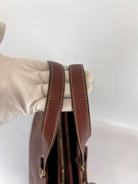 Vintage Brown Pigskin Leather 2-Way Tote