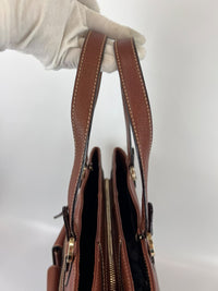 Vintage Brown Pigskin Leather 2-Way Tote