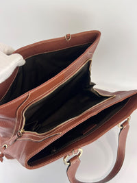 Vintage Brown Pigskin Leather 2-Way Tote
