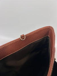 Vintage Brown Pigskin Leather 2-Way Tote