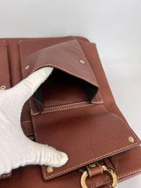 Vintage Brown Pigskin Leather 2-Way Tote