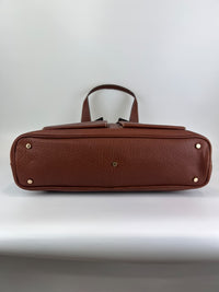 Vintage Brown Pigskin Leather 2-Way Tote
