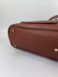Vintage Brown Pigskin Leather 2-Way Tote