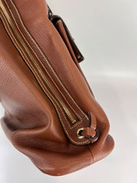 Vintage Brown Pigskin Leather 2-Way Tote