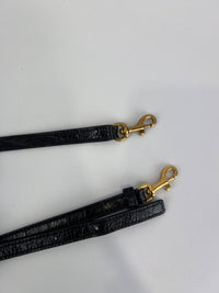 Mini Toy Shopping Saint Laurent in Black Crocodile-Embossed Leather