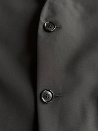 Black Wool Saddle Pocket Blazer Jacket Size 46