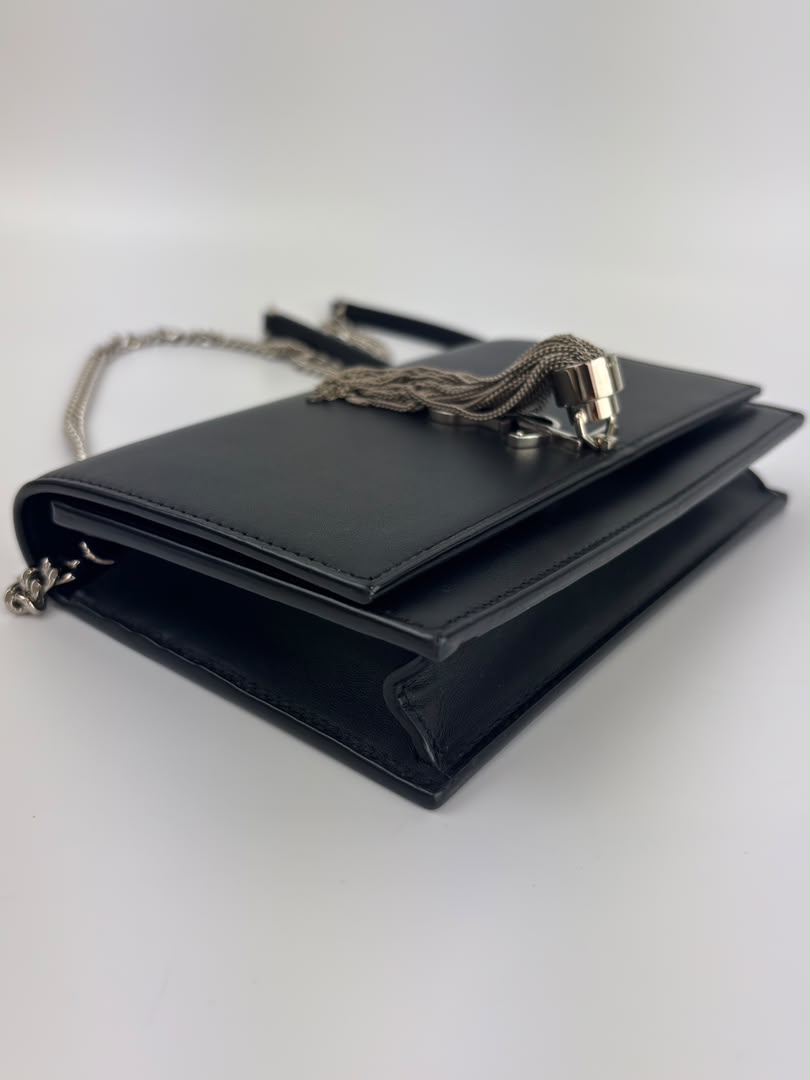 Kate Small Tassel Chain Bag in Black SHW