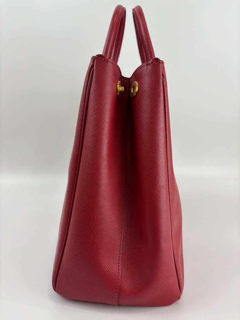 Large Red Saffiano Lux Tote