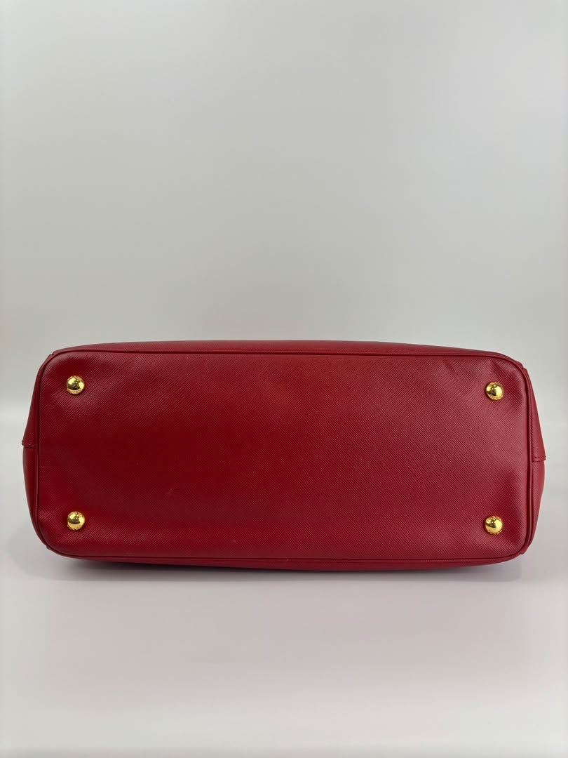 Large Red Saffiano Lux Tote