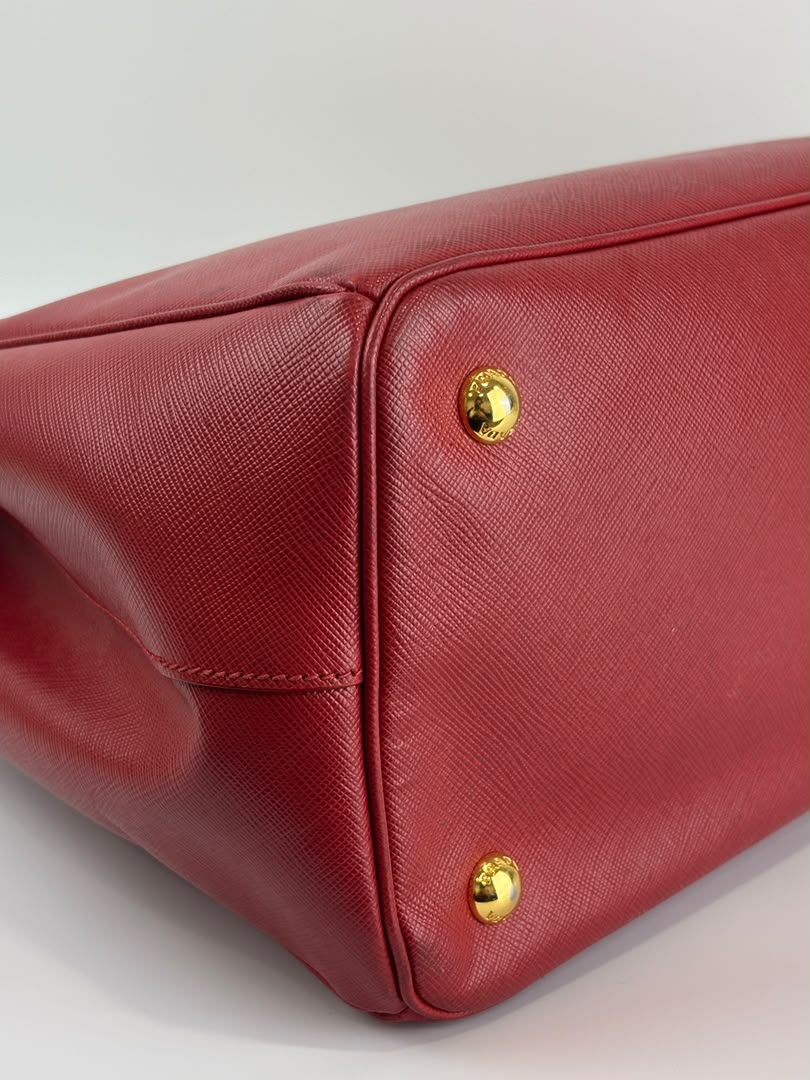 Large Red Saffiano Lux Tote