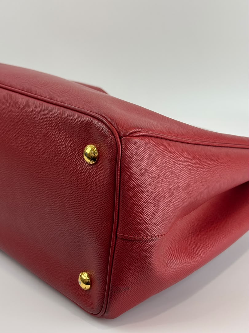 Large Red Saffiano Lux Tote