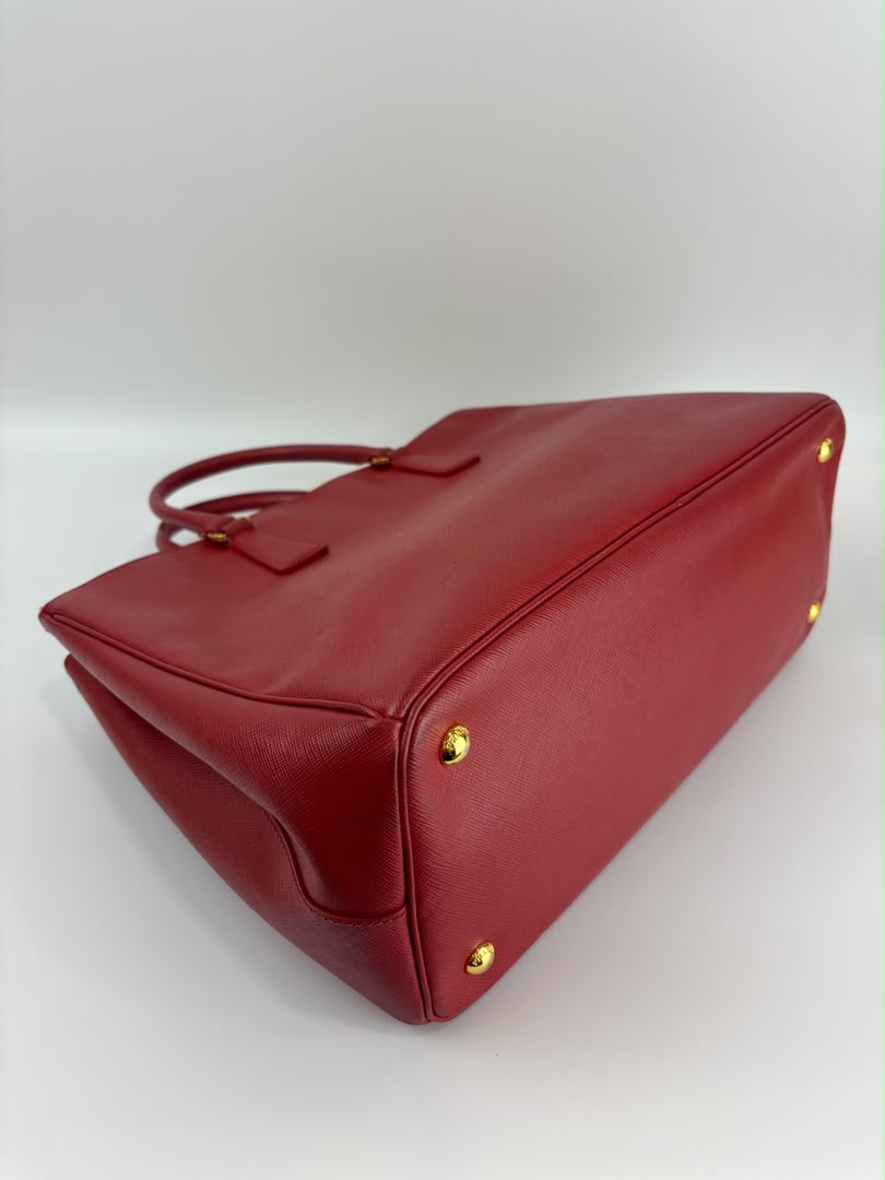 Large Red Saffiano Lux Tote
