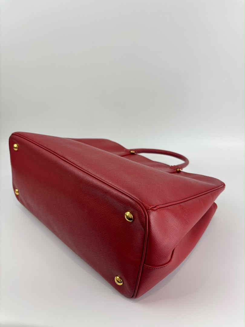 Large Red Saffiano Lux Tote