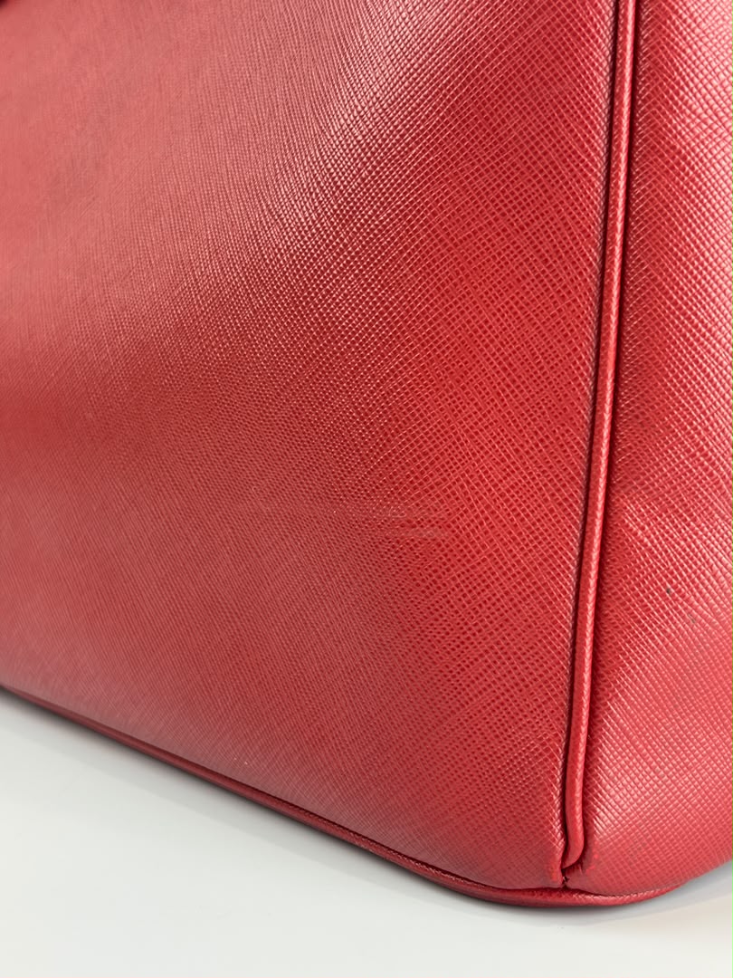 Large Red Saffiano Lux Tote