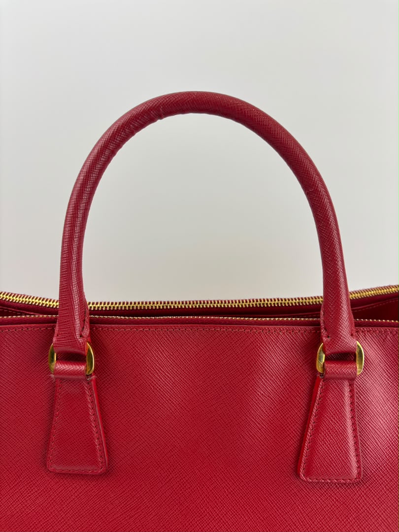 Large Red Saffiano Lux Tote