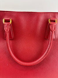 Large Red Saffiano Lux Tote