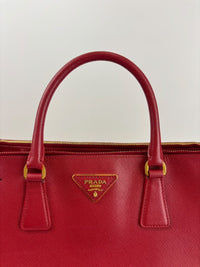 Large Red Saffiano Lux Tote
