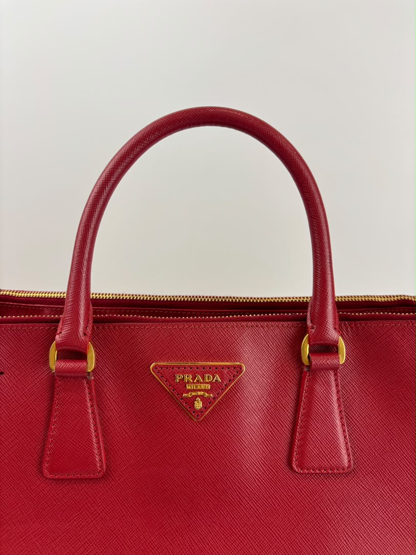Large Red Saffiano Lux Tote