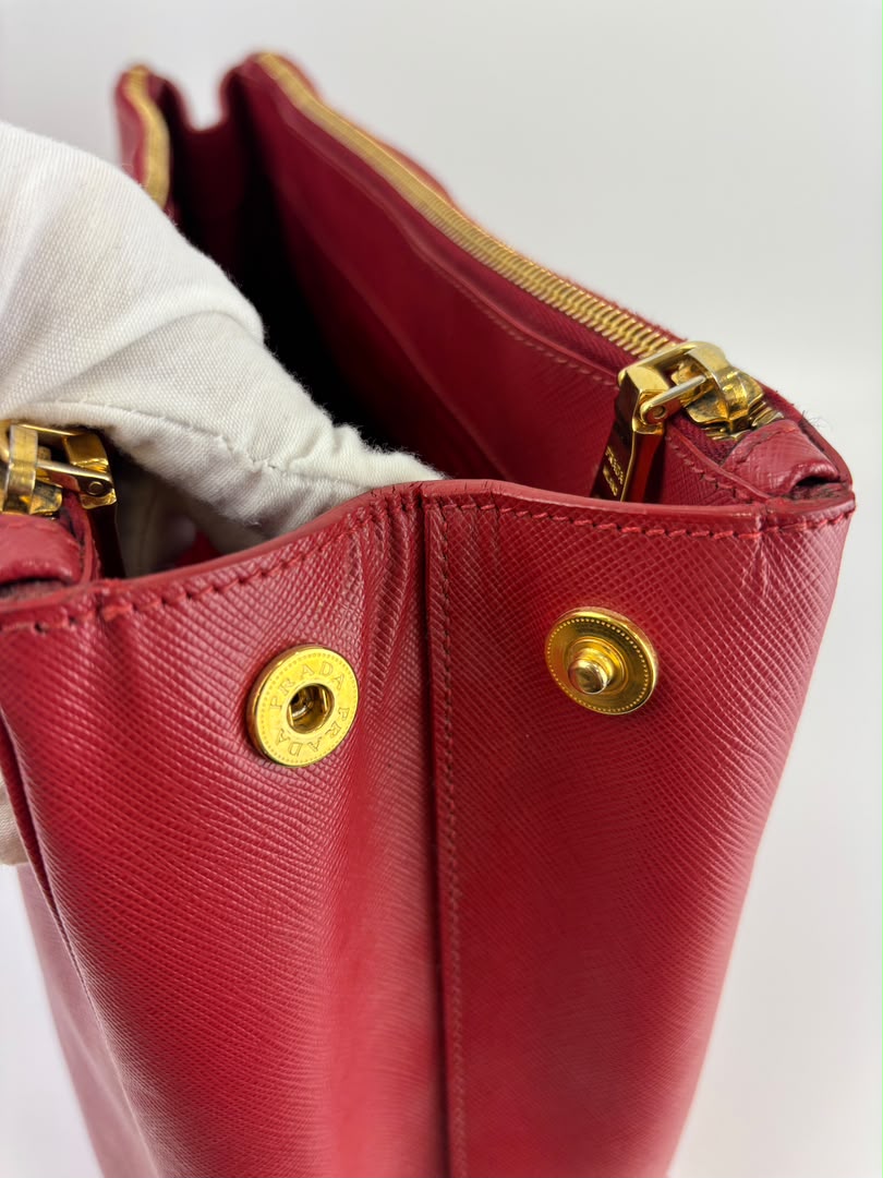 Large Red Saffiano Lux Tote