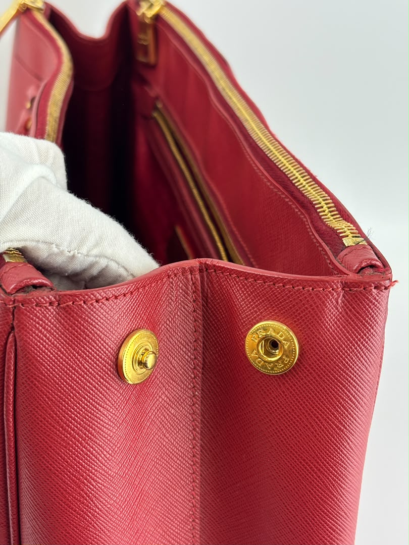 Large Red Saffiano Lux Tote