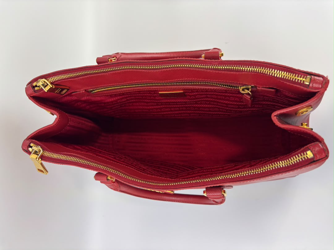 Large Red Saffiano Lux Tote