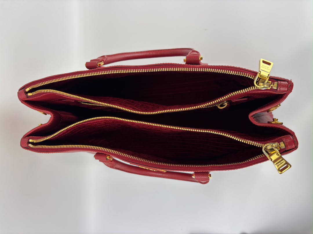 Large Red Saffiano Lux Tote