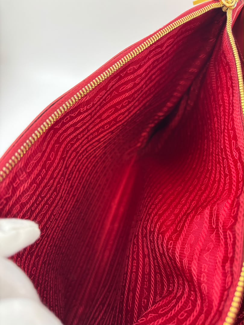 Large Red Saffiano Lux Tote