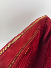 Large Red Saffiano Lux Tote