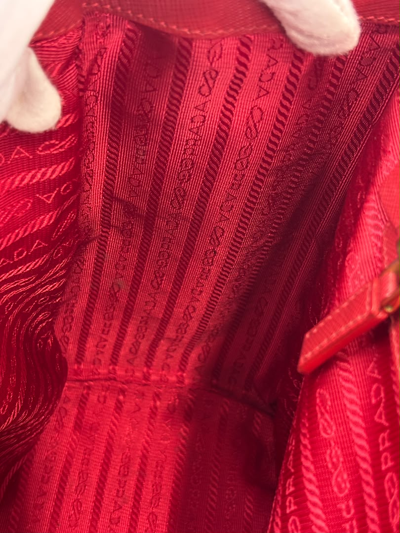 Large Red Saffiano Lux Tote