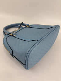 Microguccissima Leather Mini Dome Crossbody in Light Blue