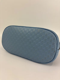 Microguccissima Leather Mini Dome Crossbody in Light Blue